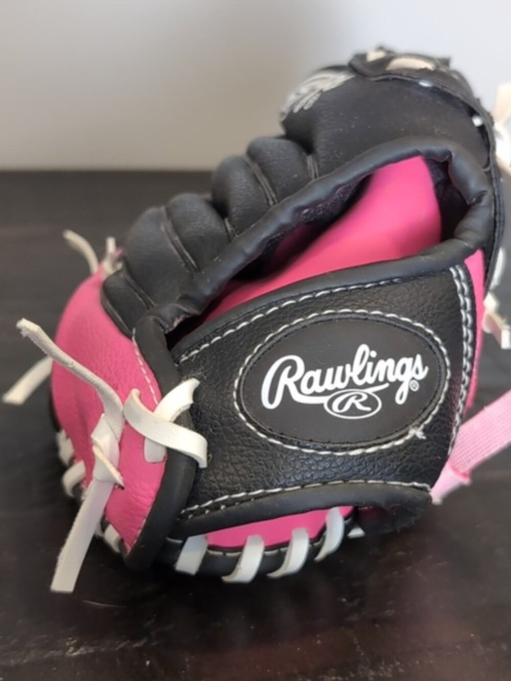 Rawlings Players Series Kids Baseball Glove Faux Leather T-ball Pink Black 9 - Picture 7 of 12